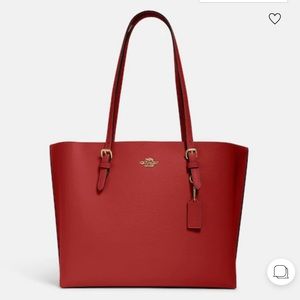 COACH MOLLIE TOTE- Gold/ Red- Apple